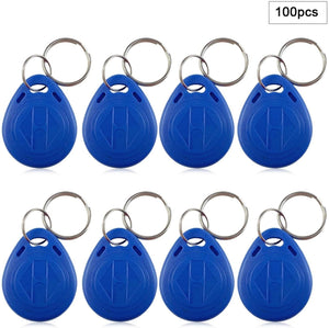 Grandingtech 100 PCS 125KHz RFID Key Fob Proximity ID Card Token Tag Keypad Card for Door Entry Access Control System